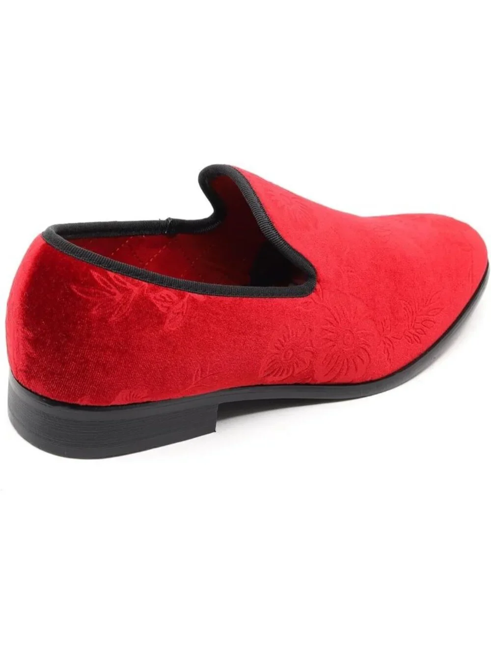 Metrocharm Men's Red Floral Loafers Penny Slip On Tuxedo Fashion Shoes